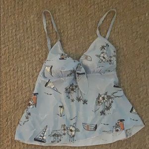 Light blue pattern swim top